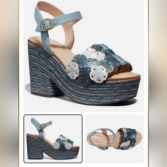 NWT Coach Jess Tea Rose 🌹 Esp Sandals Sz 7.5B - Picture 5 of 13